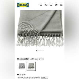 IKEA Holmvi Gray-Green Throw Blanket